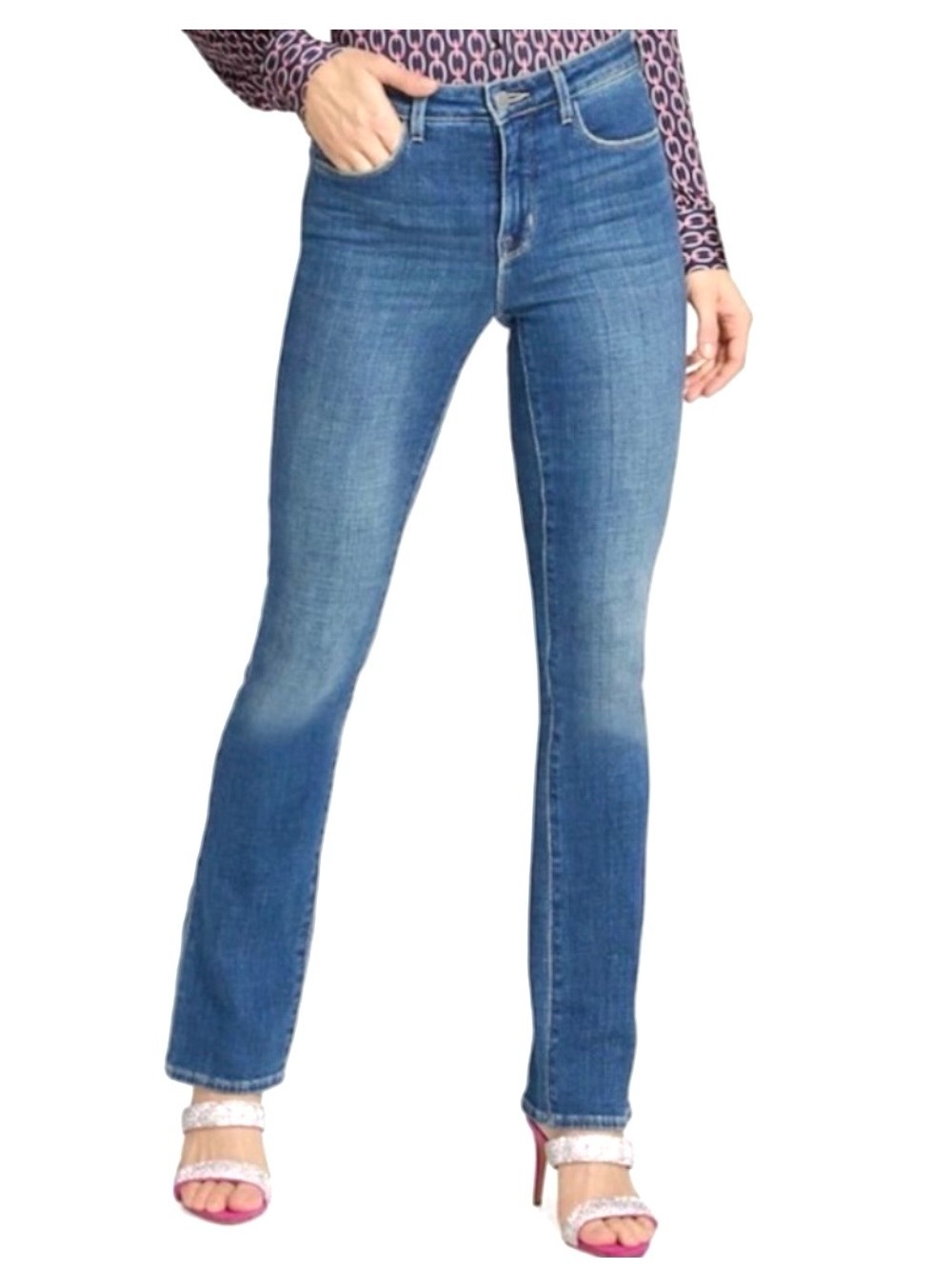 L’Agence Oriana Straight Leg Denim Jeans Century Wash